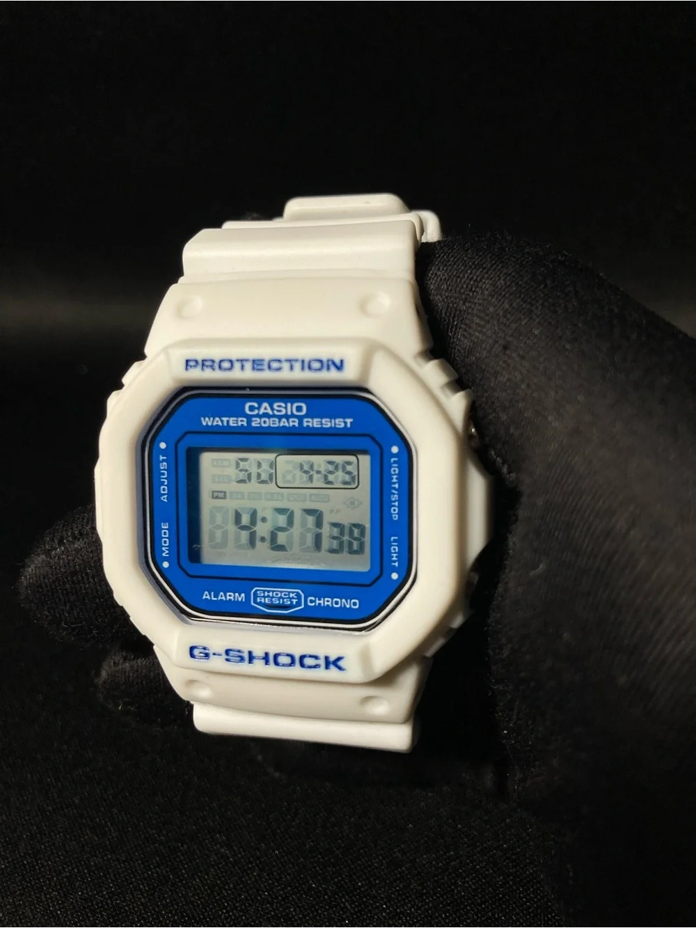Blue and White G Shock Dw5600